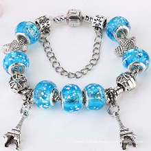 European Style Charm hecho a mano de cristal de Murano pulsera de perlas 11-yst10-011